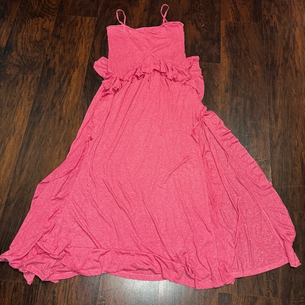 FREE PEOPLE Myra Maxi Dress Elegant Pink Ruffle Maxi Dress Small NWT - Picture 7 of 15